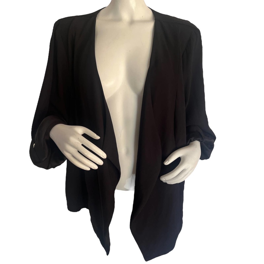 Torrid Open Front Flap Back Blazer Long Sleeve Black Size 3 - Picture 2 of 9